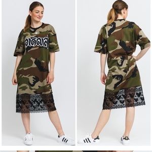 Adidas Originals Camo Lace Tee Dress  XS